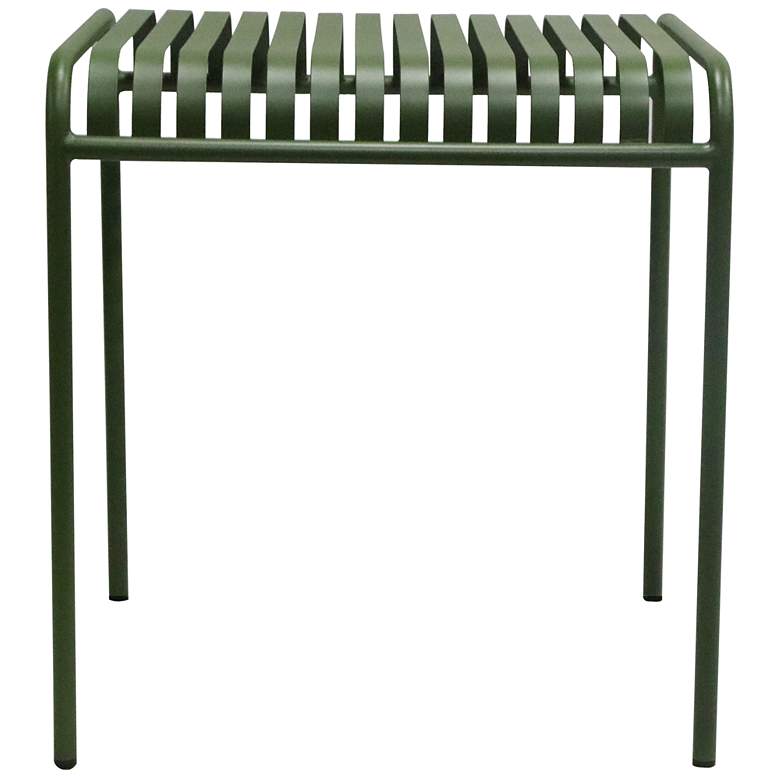 Image 1 Enid 28" Wide Dark Green Metal Square Outdoor Table