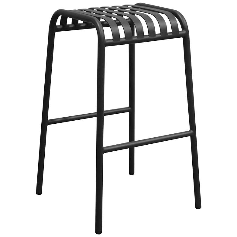 Image 5 Enid 29 1/2" Black Metal Outdoor Bar Stools Set of 2 more views