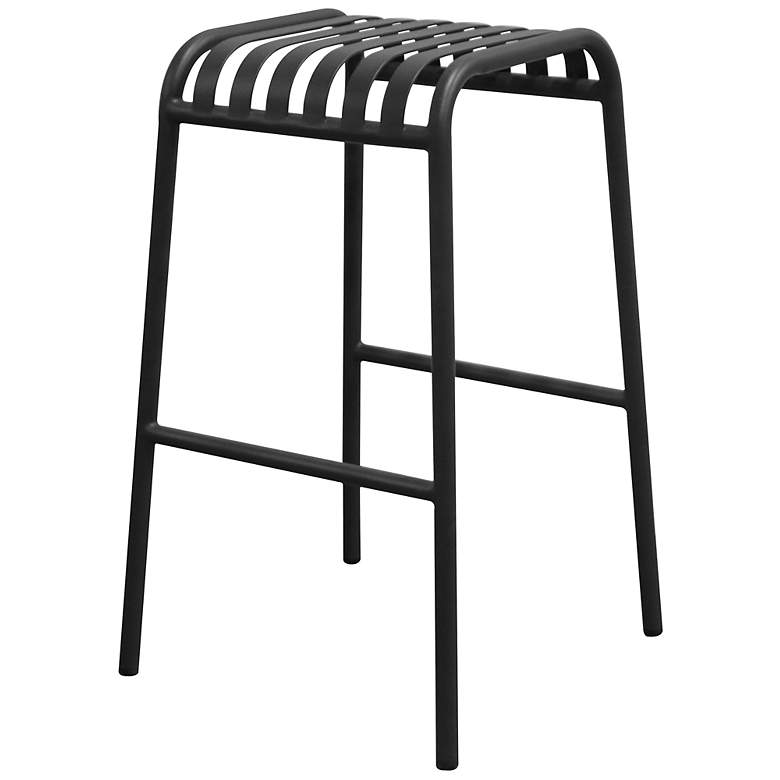 Image 7 Enid 29 1/2" Black Metal Outdoor Bar Stools Set of 2 more views