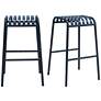 1_Enid 29 1/2" Dark Blue Metal Outdoor Bar Stools Set of 2