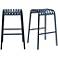 Enid 29 1/2" Dark Blue Metal Outdoor Bar Stools Set of 2