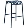 6_Enid 29 1/2" Dark Blue Metal Outdoor Bar Stools Set of 2 more views