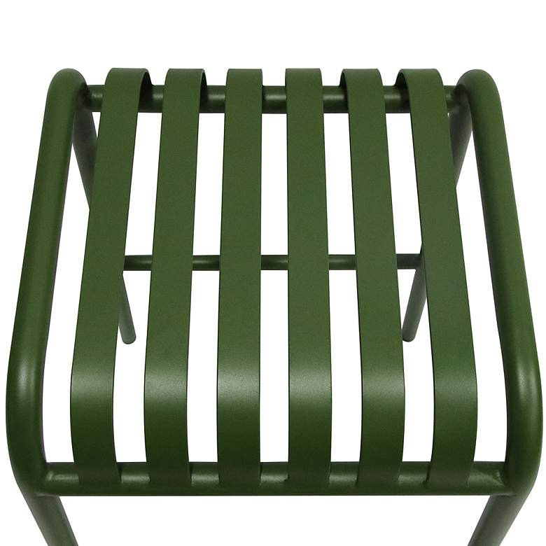 Image 4 Enid 29 1/2" Dark Green Metal Outdoor Bar Stools Set of 2 more views