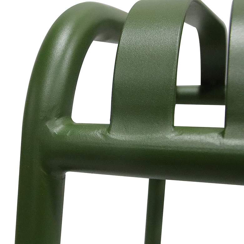 Image 5 Enid 29 1/2" Dark Green Metal Outdoor Bar Stools Set of 2 more views