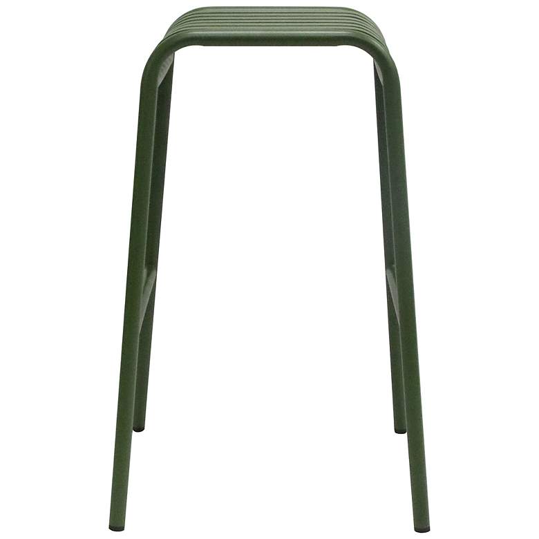 Image 7 Enid 29 1/2" Dark Green Metal Outdoor Bar Stools Set of 2 more views