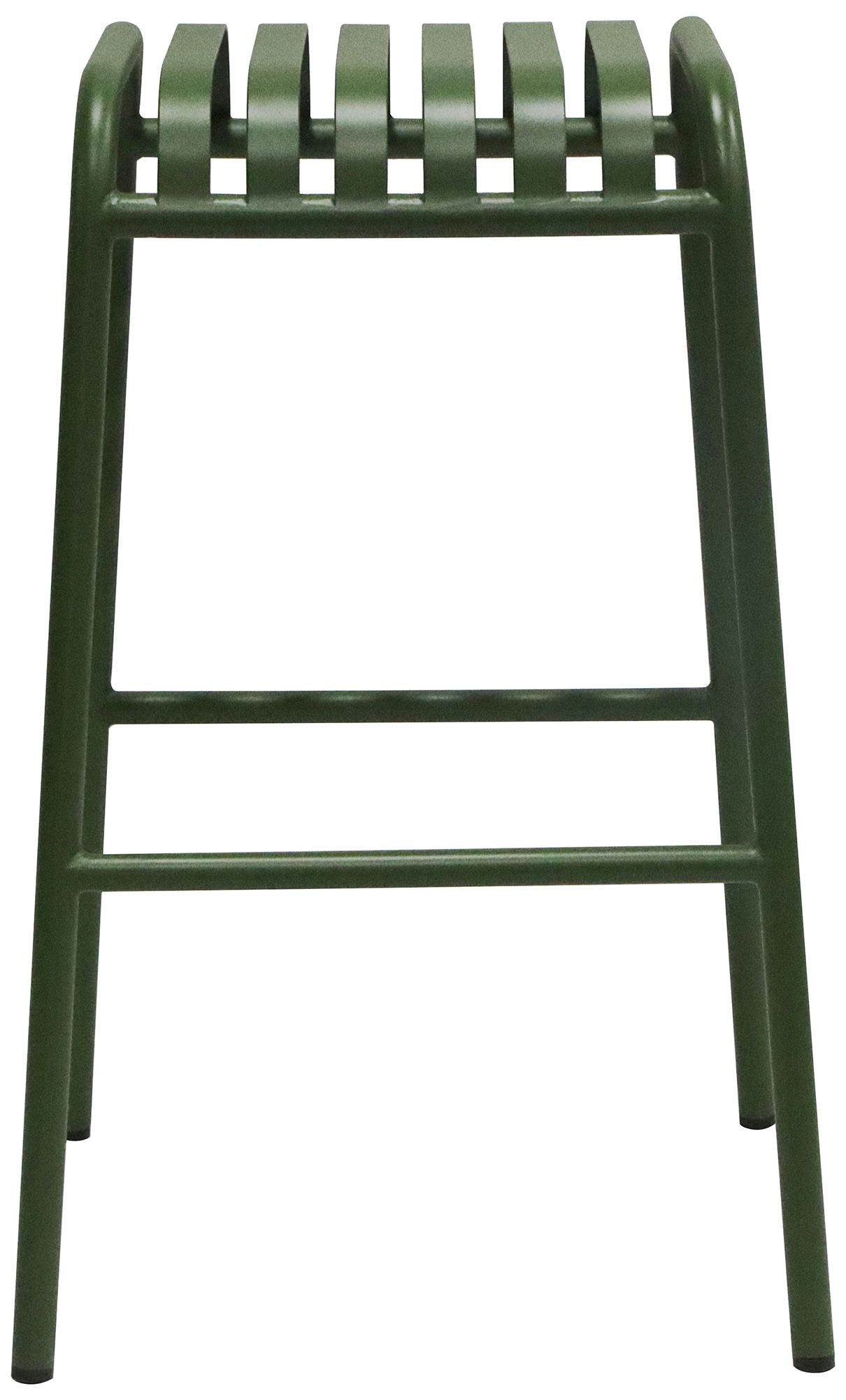 Enid 29 1/2" Dark Green Metal Outdoor Bar Stools Set of 2