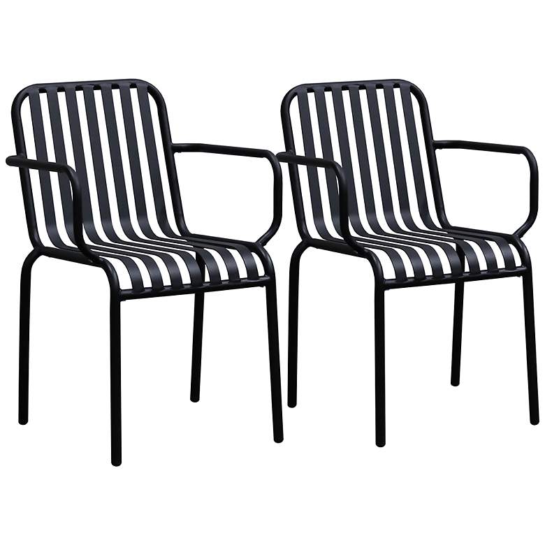 Image 2 Enid Black Metal Outdoor Armchairs Set of 2