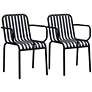2_Enid Black Metal Outdoor Armchairs Set of 2