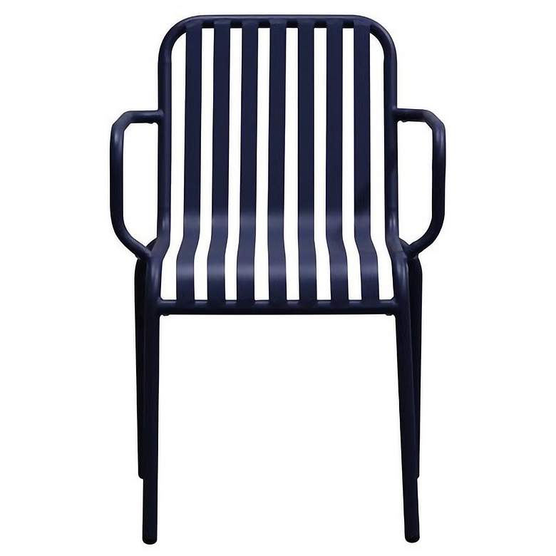 Image 7 Enid Dark Blue Metal Outdoor Armchairs Set of 2 more views