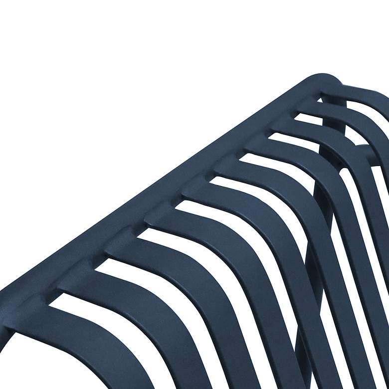 Image 4 Enid Dark Blue Metal Outdoor Lounge Chair more views
