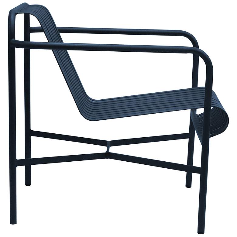 Image 5 Enid Dark Blue Metal Outdoor Lounge Chair more views