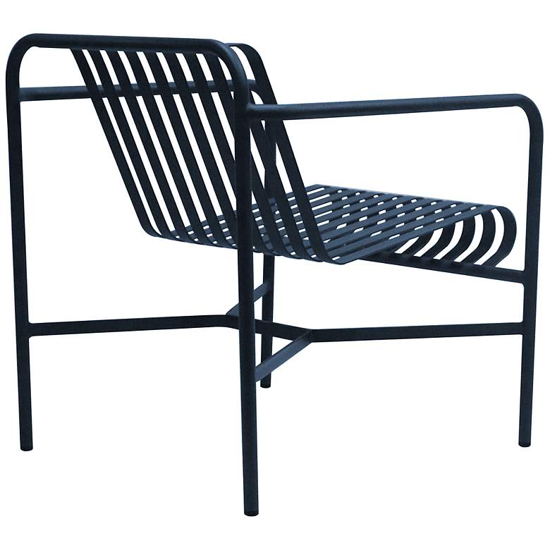 Image 6 Enid Dark Blue Metal Outdoor Lounge Chair more views