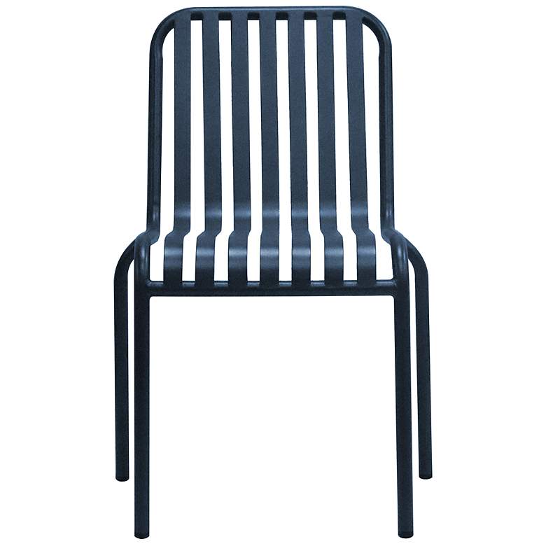 Image 4 Enid Dark Blue Metal Outdoor Side Chairs Set of 2 more views