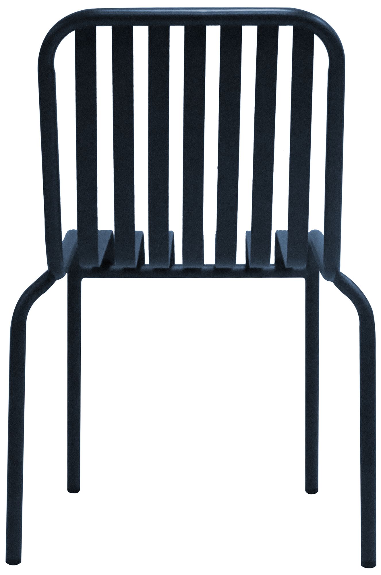 Enid Dark Blue Metal Outdoor Side Chairs Set of 2 in scene