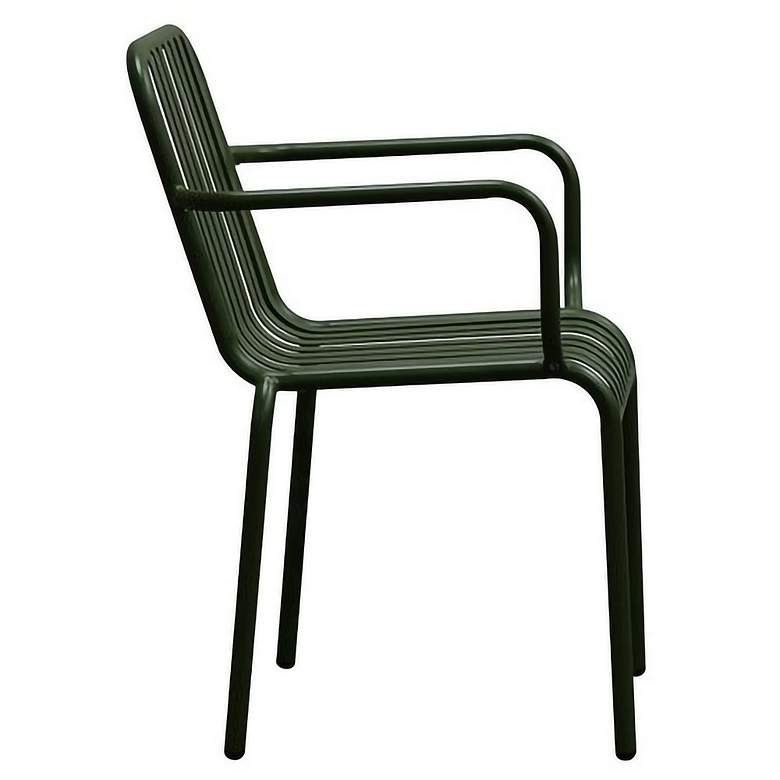 Image 4 Enid Dark Green Metal Outdoor Armchairs Set of 2 more views