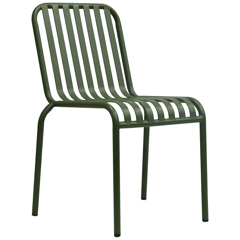 Image 5 Enid Dark Green Metal Outdoor Side Chairs Set of 2 more views