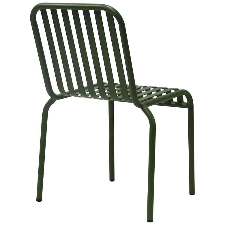 Image 7 Enid Dark Green Metal Outdoor Side Chairs Set of 2 more views