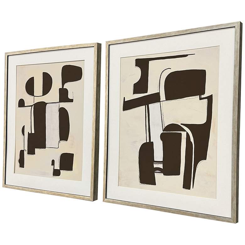 Image 2 Enigma 21"W x 25"H Contemporary Framed Art Set of 2 more views