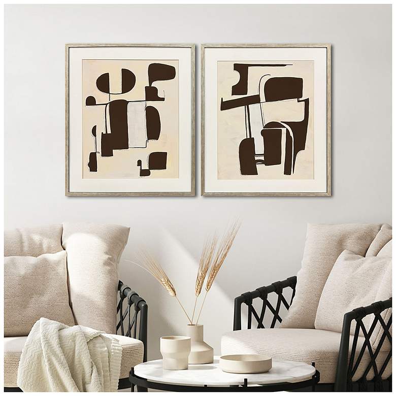 Image 4 Enigma 21"W x 25"H Contemporary Framed Art Set of 2 more views