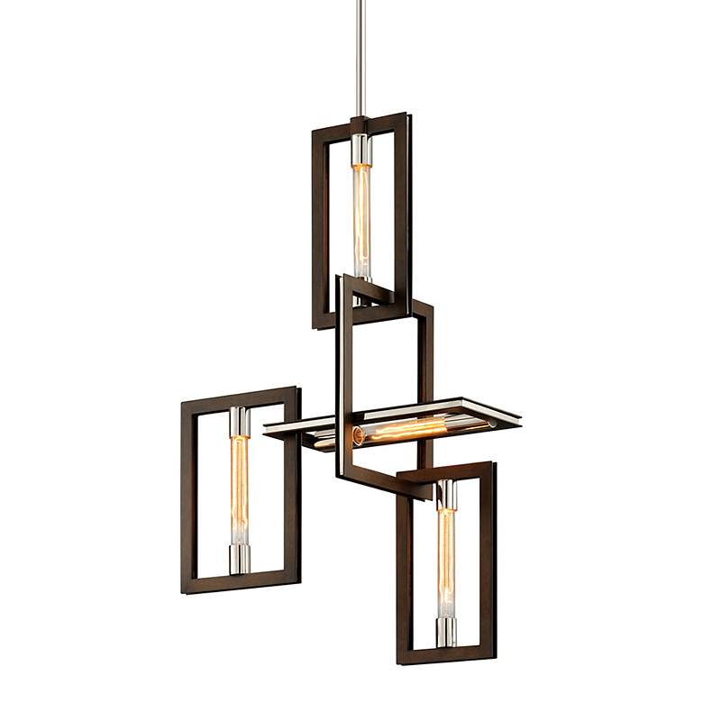 Image 1 Enigma 23 3/4 inch Wide Textured Bronze 4-Light Chandelier