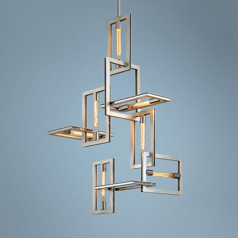 Image 1 Enigma 24 3/4" Wide Silver Leaf 7-Light Pendant Light