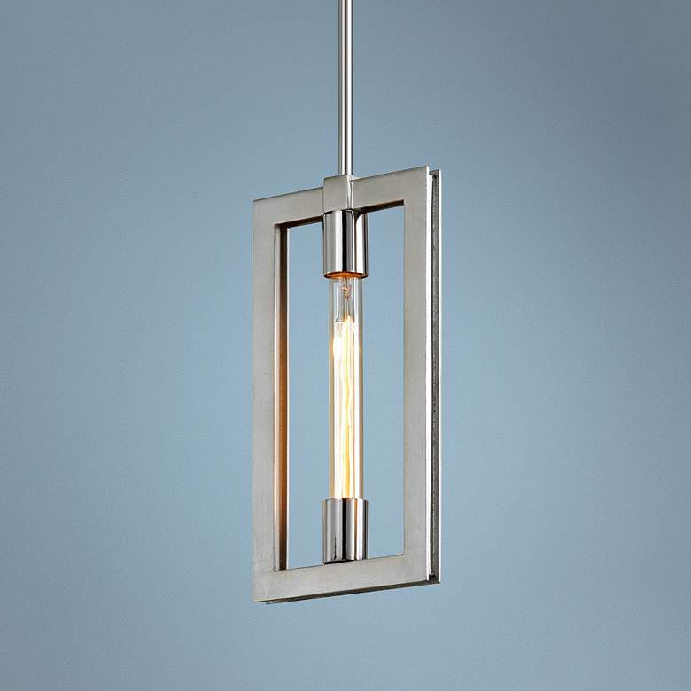 Image 1 Enigma 7 3/4" Wide Silver Leaf Mini Pendant Light