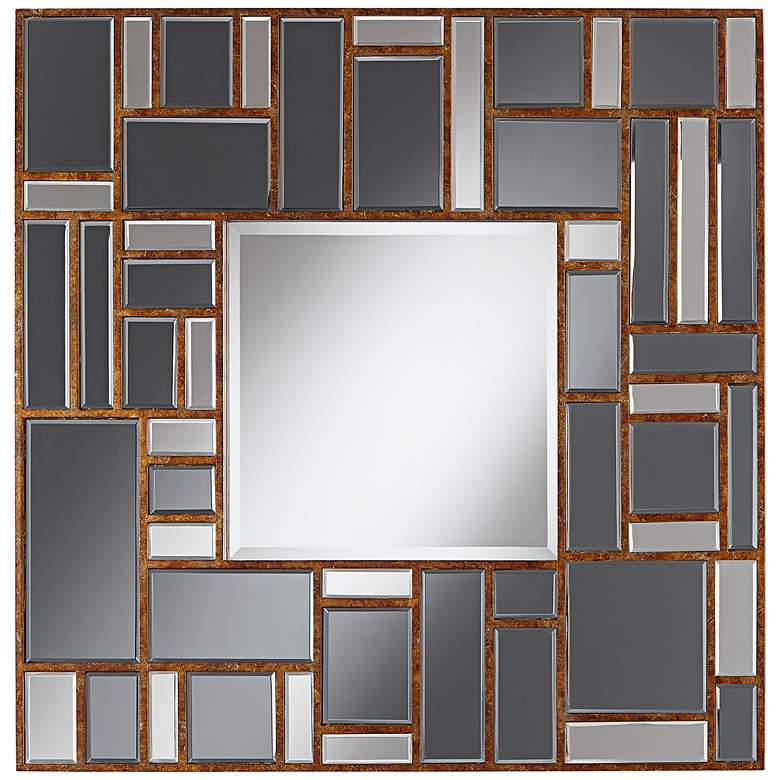Image 1 Enigma Bronze Mosaic 36 inch Square Decorative Wall Mirror