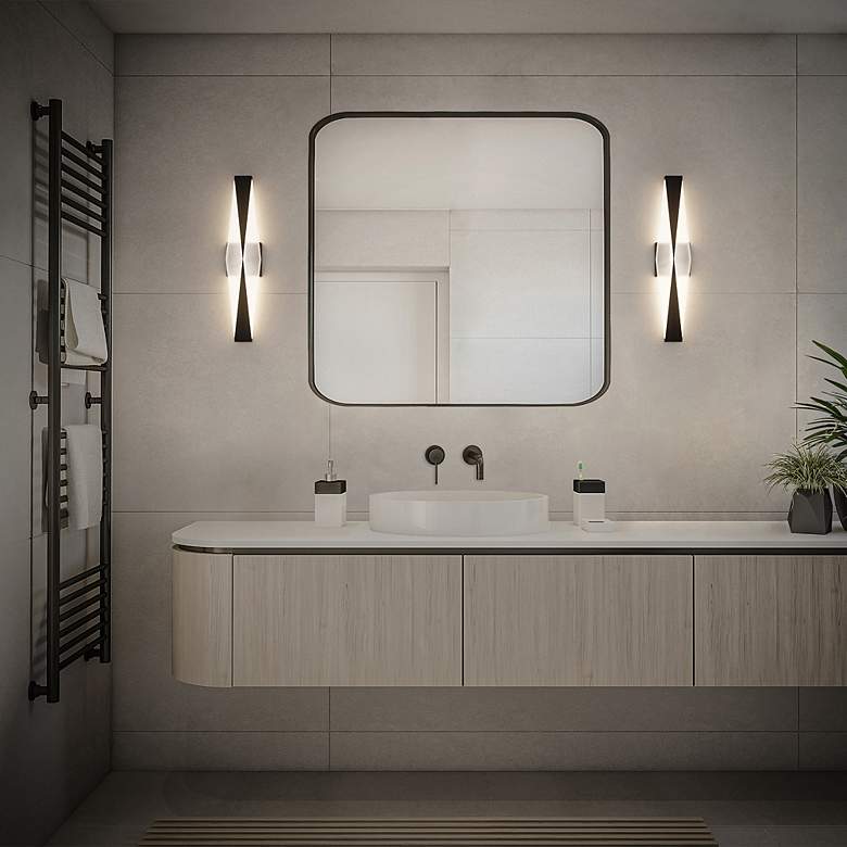 Image 5 Enigmatic 5"H x 24"W 24-Light Linear Bath Bar with 3000K LED in B more views