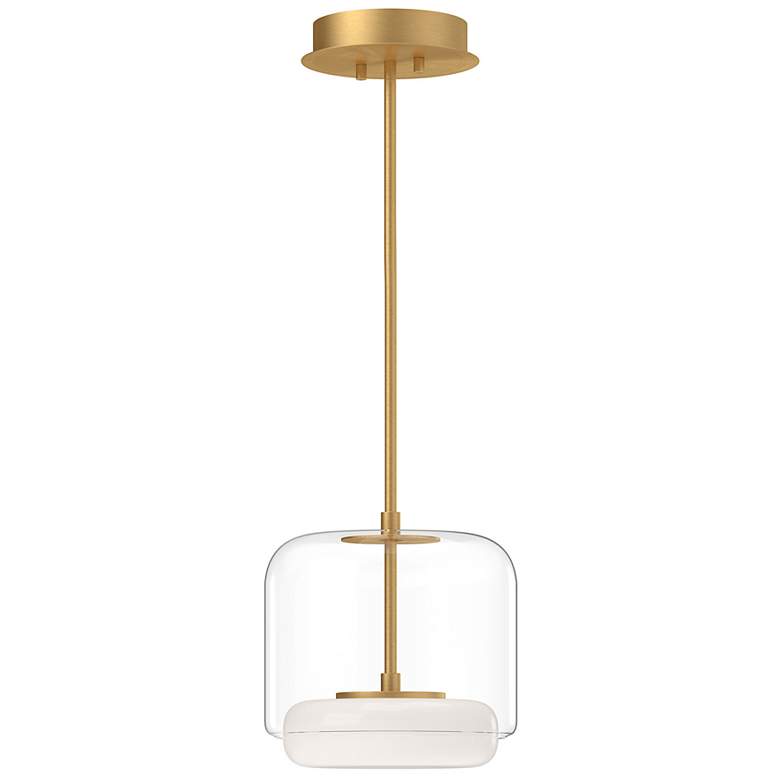 Image 2 Enkel 10 1/4" Wide Brushed Gold LED Mini Pendant