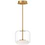 2_Enkel 10 1/4" Wide Brushed Gold LED Mini Pendant