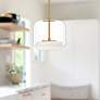 1_Enkel 10 1/4" Wide Brushed Gold LED Mini Pendant