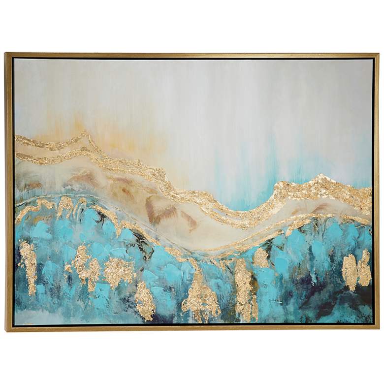 Image 1 Enlarge Slice Geode 48"W Rectangular Framed Canvas Wall Art