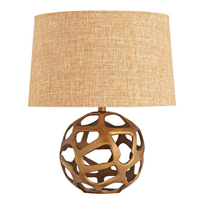 Image 1 Ennis Antique Brass Web Sphere Table Lamp