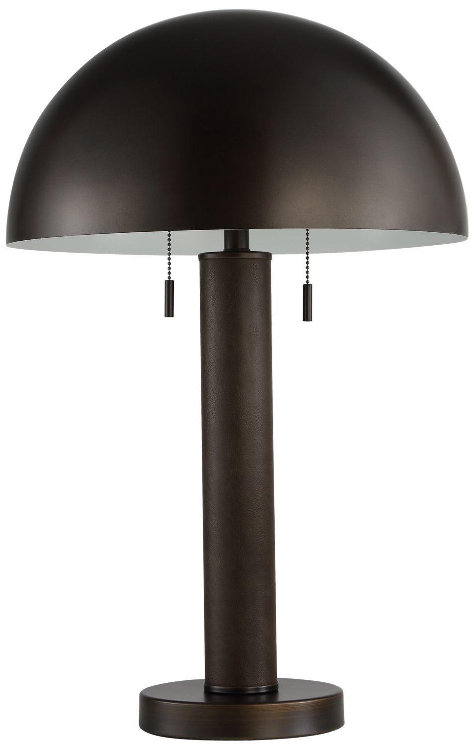 Image 3 Enri 27" Tall Black Marble Table Lamp with Drum Linen Shade more views