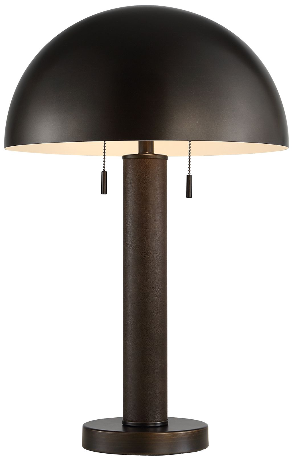 Image 5 Enri 27" Tall Black Marble Table Lamp with Drum Linen Shade more views