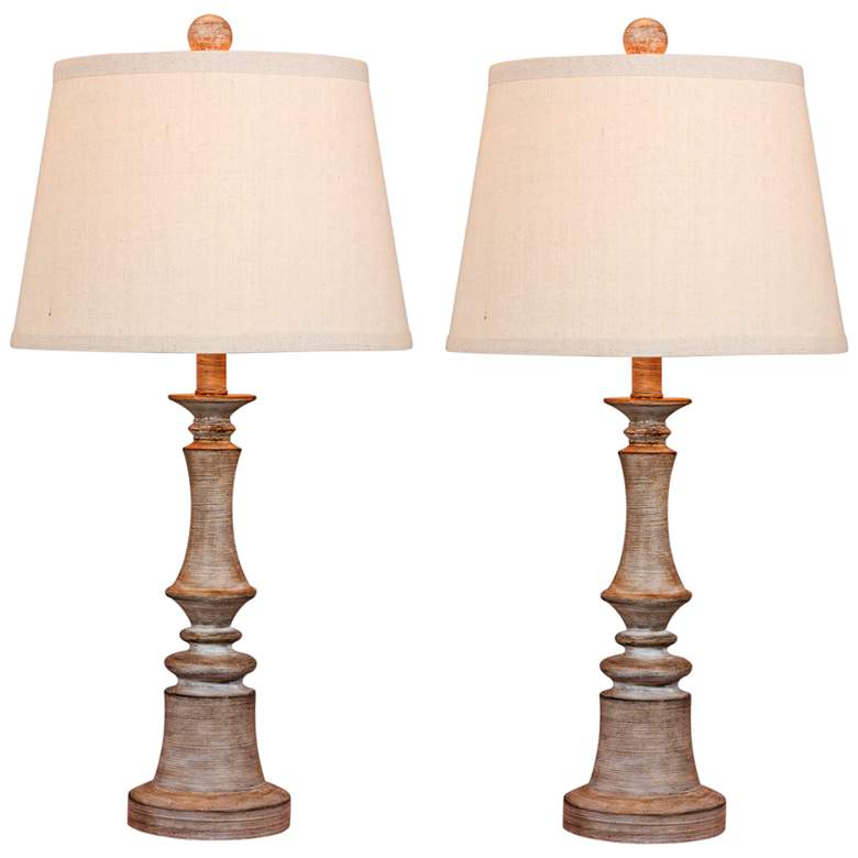 Image 1 Enrico Cottage 26 1/2" Weathered Gray Table Lamps Set of 2