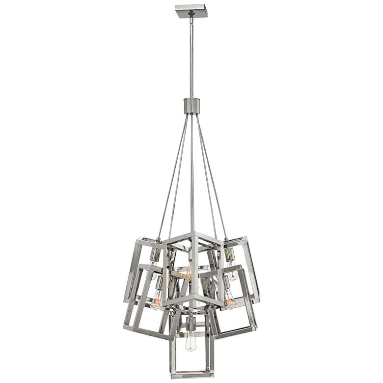Image 2 Ensemble 28 inch Wide Polished Nickel 7-Light Foyer Pendant more views