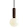 Ensign 11 3/4"W Black and Natural Acacia Mini Pendant Light