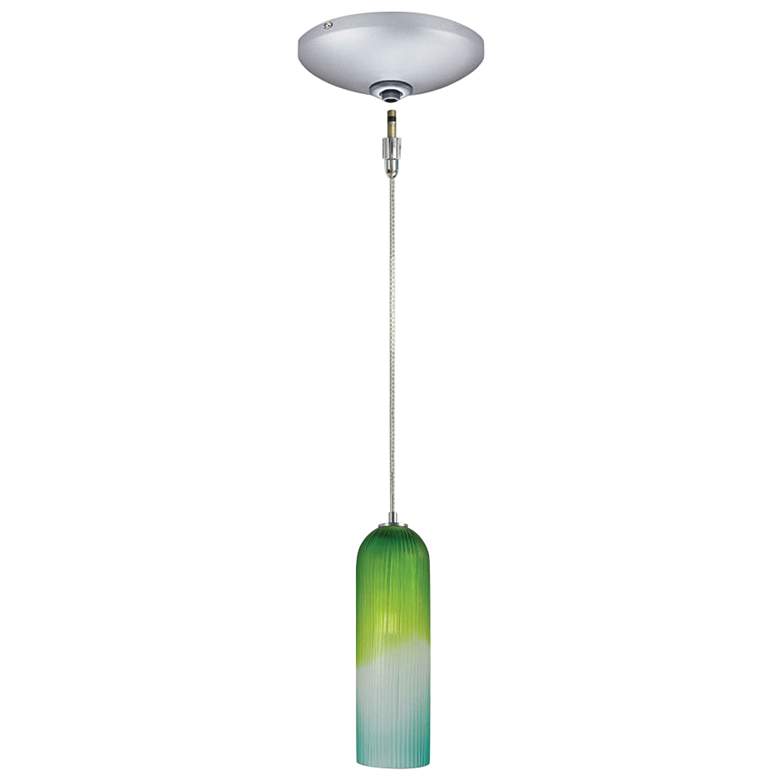 Image 1 Envisage VI 3 1/2"W Blue-Green Cylinder Glass Mini Pendant