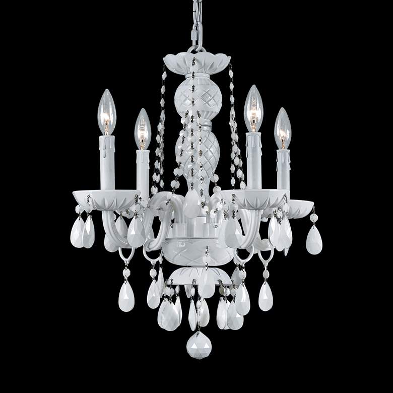 Image 1 Envogue 17 inch White and Crystal Chandelier