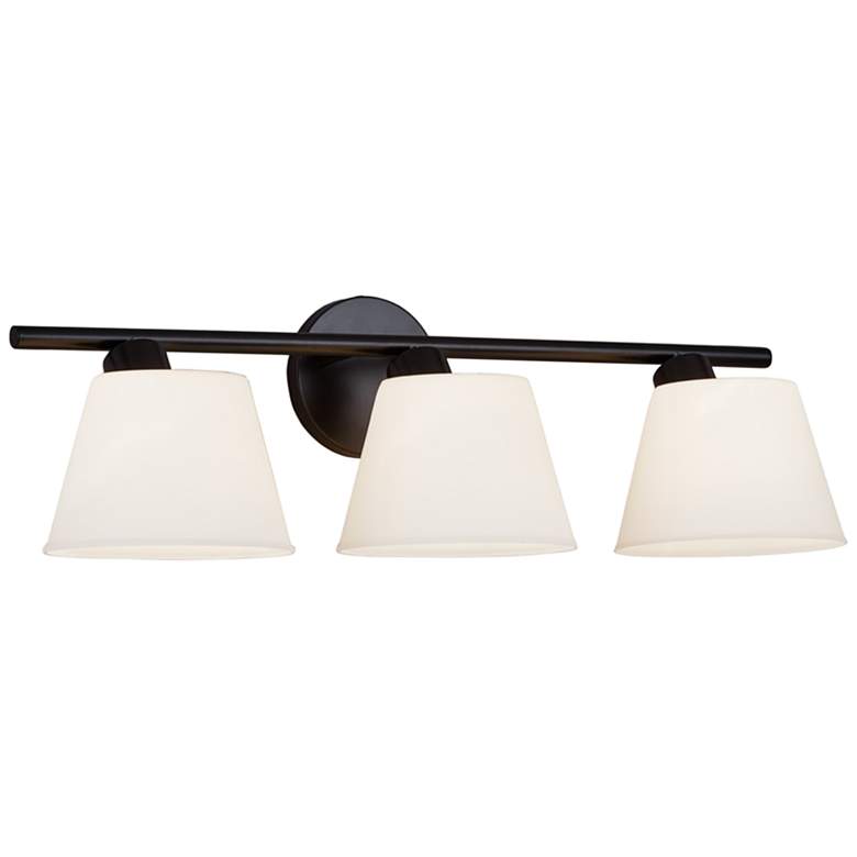 Image 2 Envoy 24" Wide Matte Black White 3-Light Bath Light