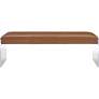 Envy 53 1/2" Wide Acrylic and Brown Bonded Leather Bench Banquette