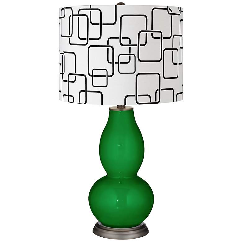Image 1 Envy Abstract Rectangle Shade Double Gourd Table Lamp