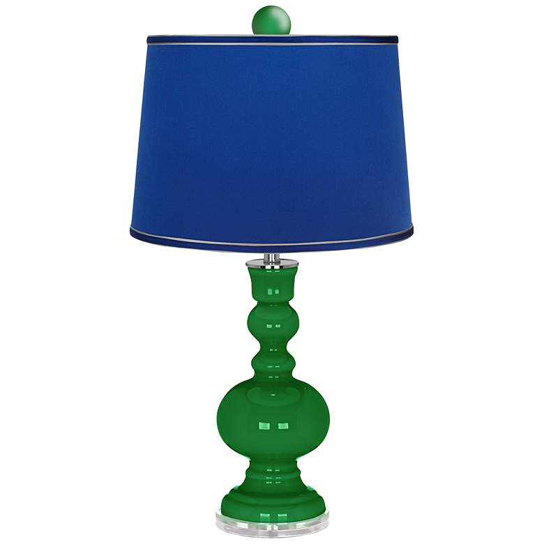 Image 1 Envy Apothecary Lamp-Finial and Satin Dark Blue Shade