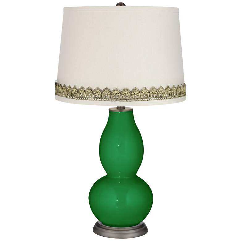 Image 1 Envy Double Gourd Table Lamp with Scallop Lace Trim