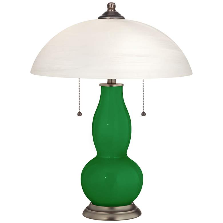 Envy Gourd-Shaped Table Lamp with Alabaster Shade