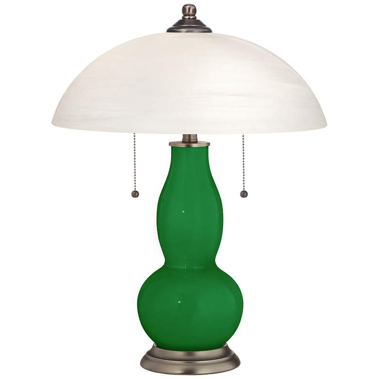 Image 1 Envy Gourd-Shaped Table Lamp with Alabaster Shade