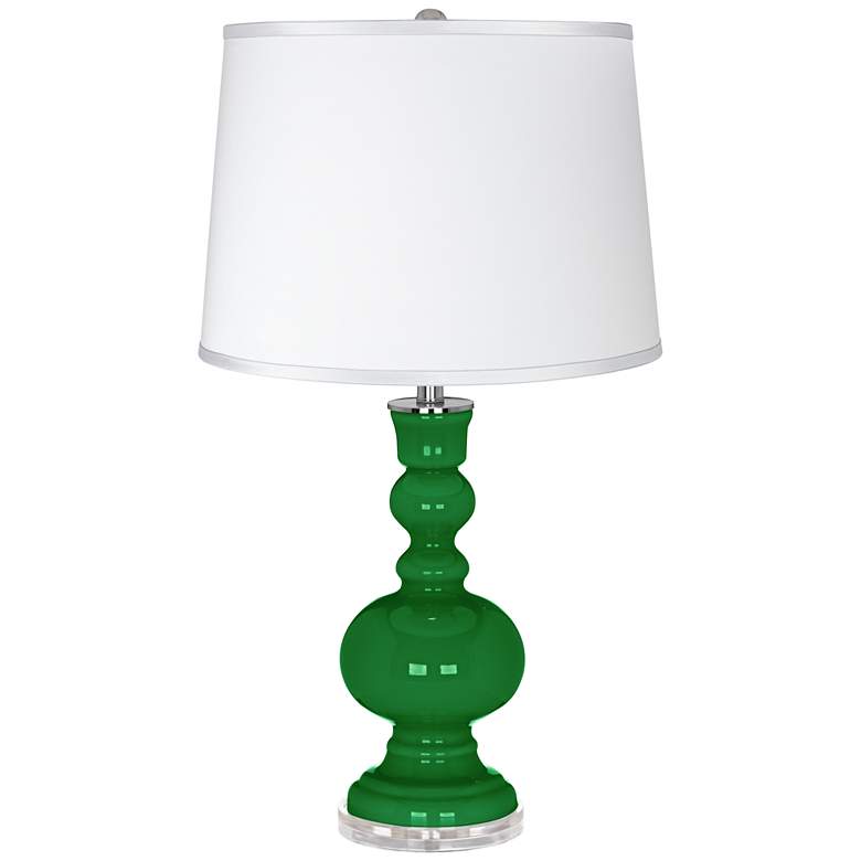 Image 1 Envy - Satin Silver White Shade Apothecary Table Lamp