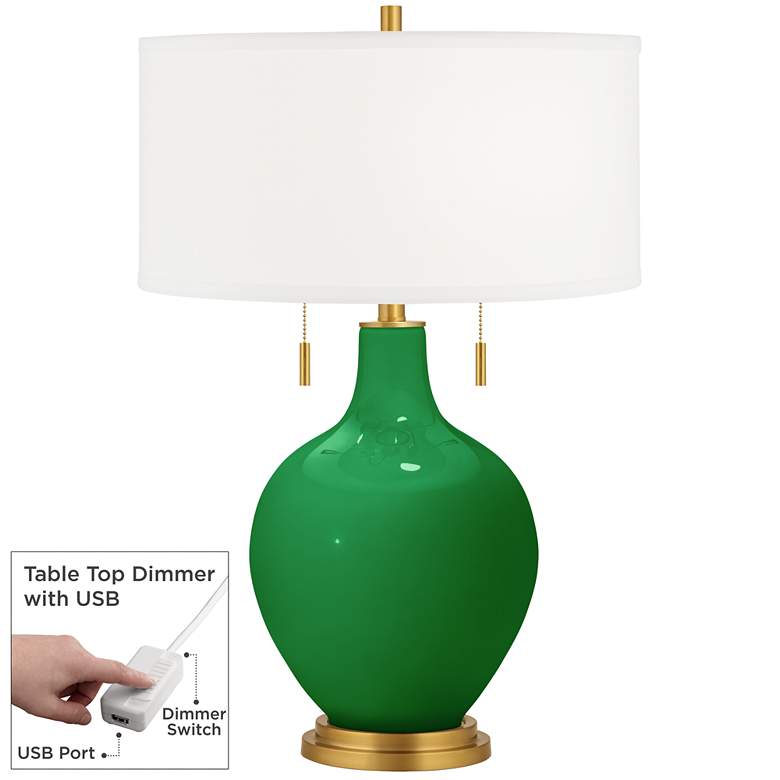 Image 1 Envy Toby Brass Accents Table Lamp with Dimmer