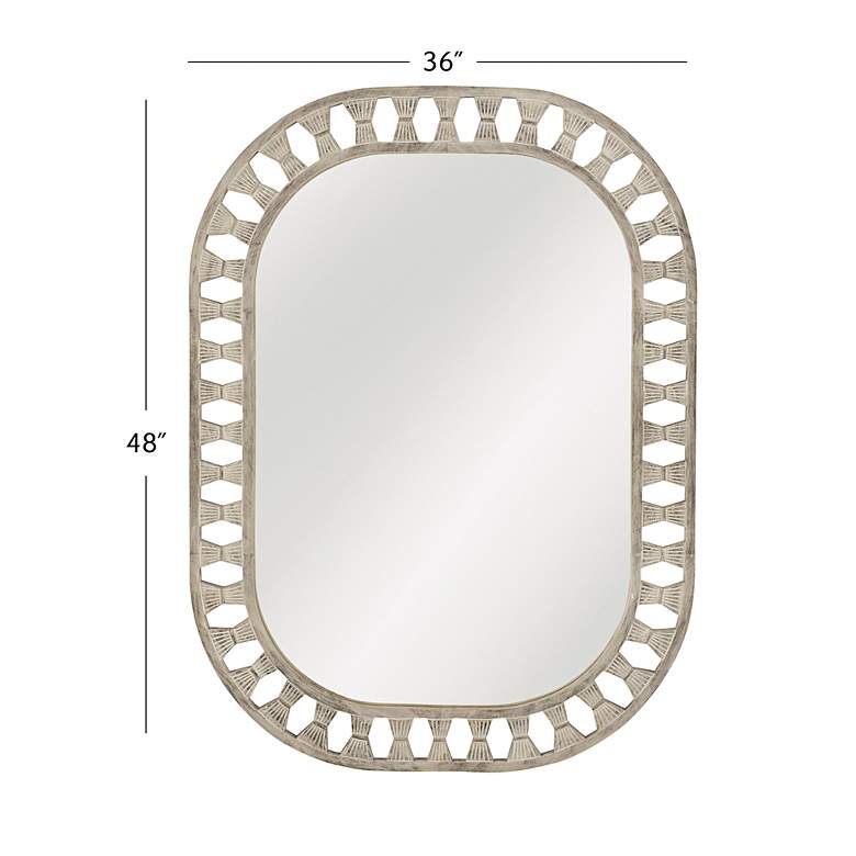 Image 4 Enya White Wash 36" x 48" Rectangular Wall Mirror more views